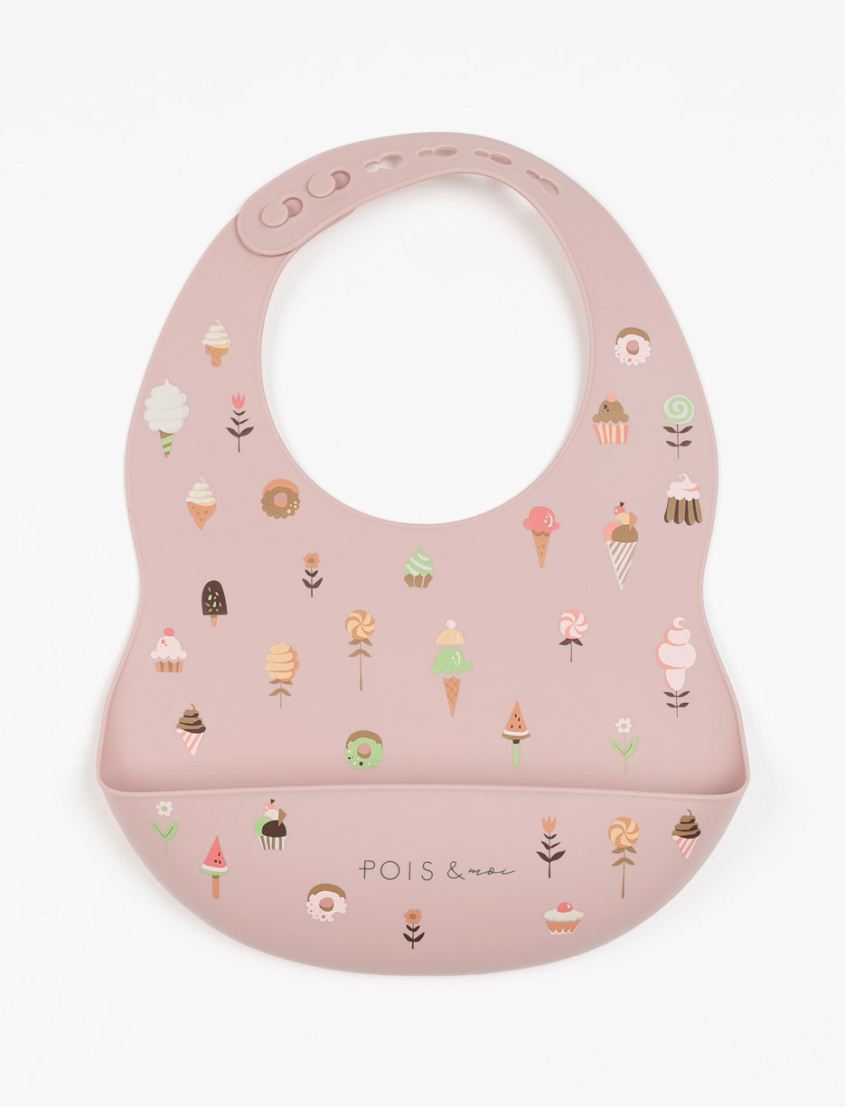 Printed Silicone Bib Mode Choc